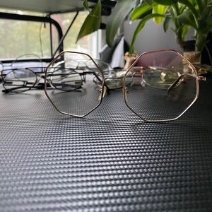 Octagon shaped personality glasses